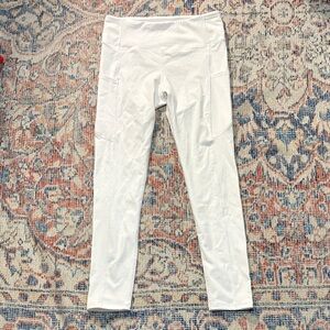 I Want to Feel Relaxed White Pocket Leggings SZ 8 NWT